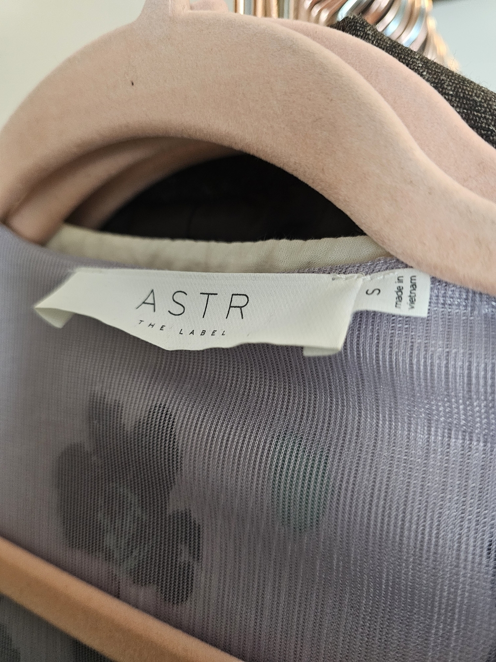Astr The Lable Lavender Floral Wrap Blouse with Black and Mint Accents - Picture 4 of 4
